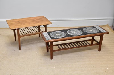 Lot 227 - A mid century teak Long John coffee table with...