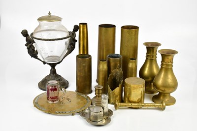 Lot 781 - A collection of metalware to include a pair of...