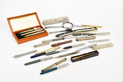 Lot 659 - PARKER; a fountain pen, ballpoint pen and...