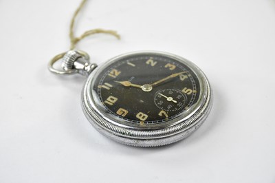 Lot 2342 - ELGIN; a military issue plated pocket watch,...