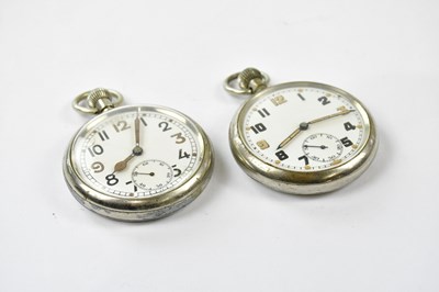 Lot 2342 - ELGIN; a military issue plated pocket watch,...