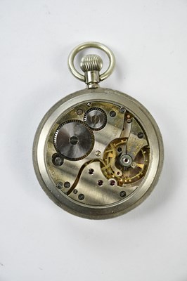 Lot 2342 - ELGIN; a military issue plated pocket watch,...