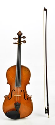 Lot 1007 - A full size German violin with two-piece back...