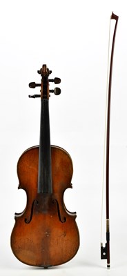 Lot 1008 - A full size German violin with two-piece back...