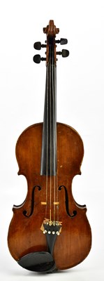 Lot 1049 - A full size German viola with two-piece back...