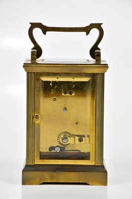 Lot 406 - GARRARD & CO LTD; a brass cased carriage clock,...