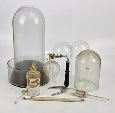 Lot 719 - A glass apothecary jar and cover, with label...