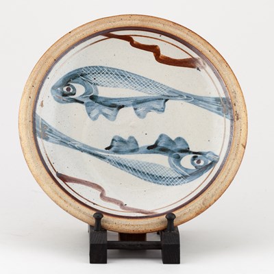 Lot 618 - SVEND BAYER (born 1946); a stoneware plate...