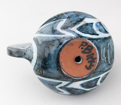 Lot 459 - PAT BIRKS; a tin glazed earthenware jug...