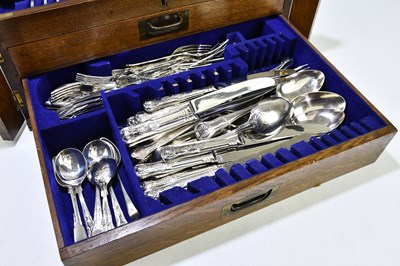 Lot 1287 - A silver plated King's pattern part cutlery...