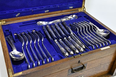 Lot 1287 - A silver plated King's pattern part cutlery...