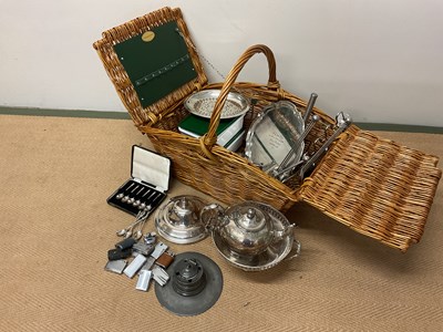 Lot 30 - A Fortnum and Mason wicker basket containing...