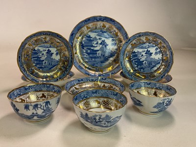 Lot 308 - A group of circa 1800 English blue and white...