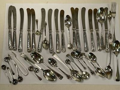 Lot 365 - A group of hallmarked silver flatware...