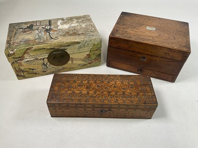 Lot 4 - A Victorian rosewood travelling box with...