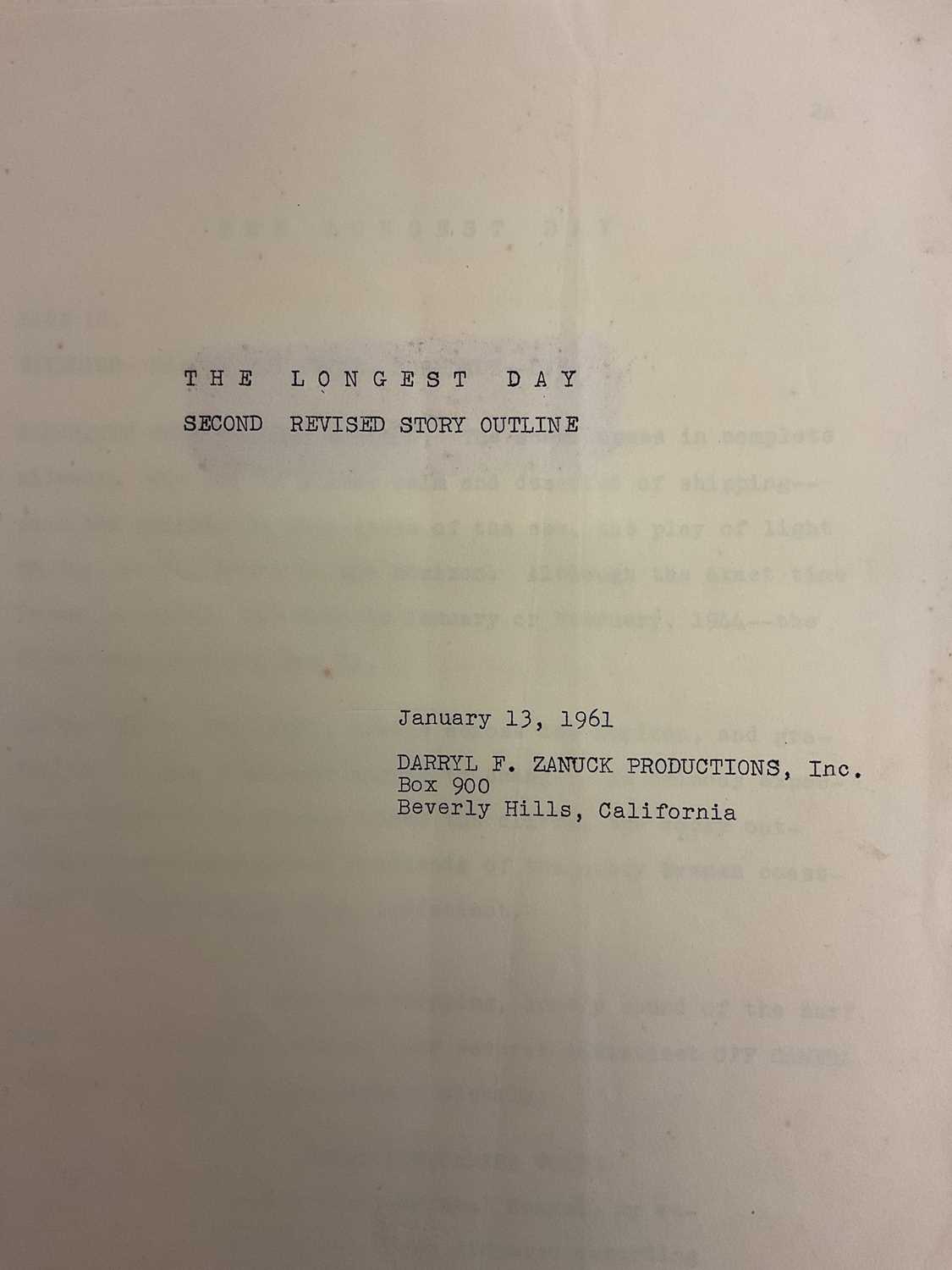 Lot 1888 - THE LONGEST DAY; a pre-script second