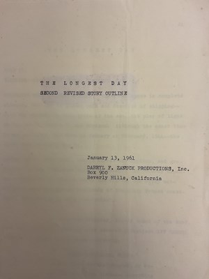 Lot 1888 - THE LONGEST DAY; a pre-script second revised...