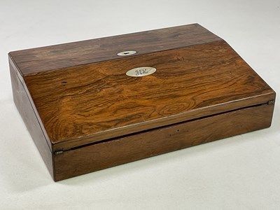 Lot 6 - An early Victorian rosewood travelling writing...
