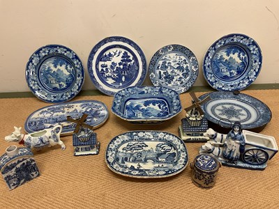 Lot 279 - A group of mainly English blue and white...