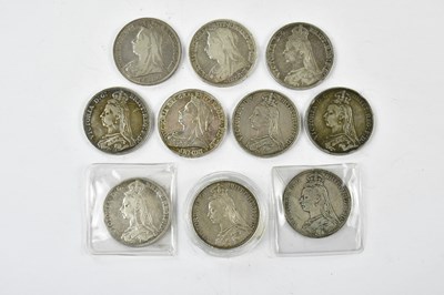 Lot 2369 - Ten assorted Victoria crowns comprising five...