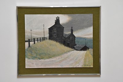 Lot 1647 - PETER SHAW; oil on board, farmhouse scene,...