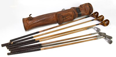 Lot 351 - A collection of seven hickory shafted golf...