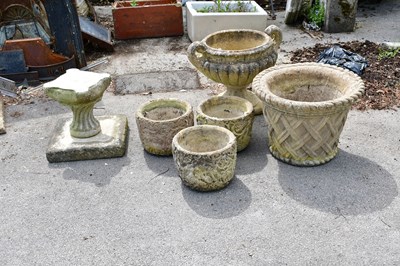 Lot 467 - A collection of seven reconstituted garden...