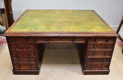 Lot 57 - A Victorian mahogany partners' desk, with...