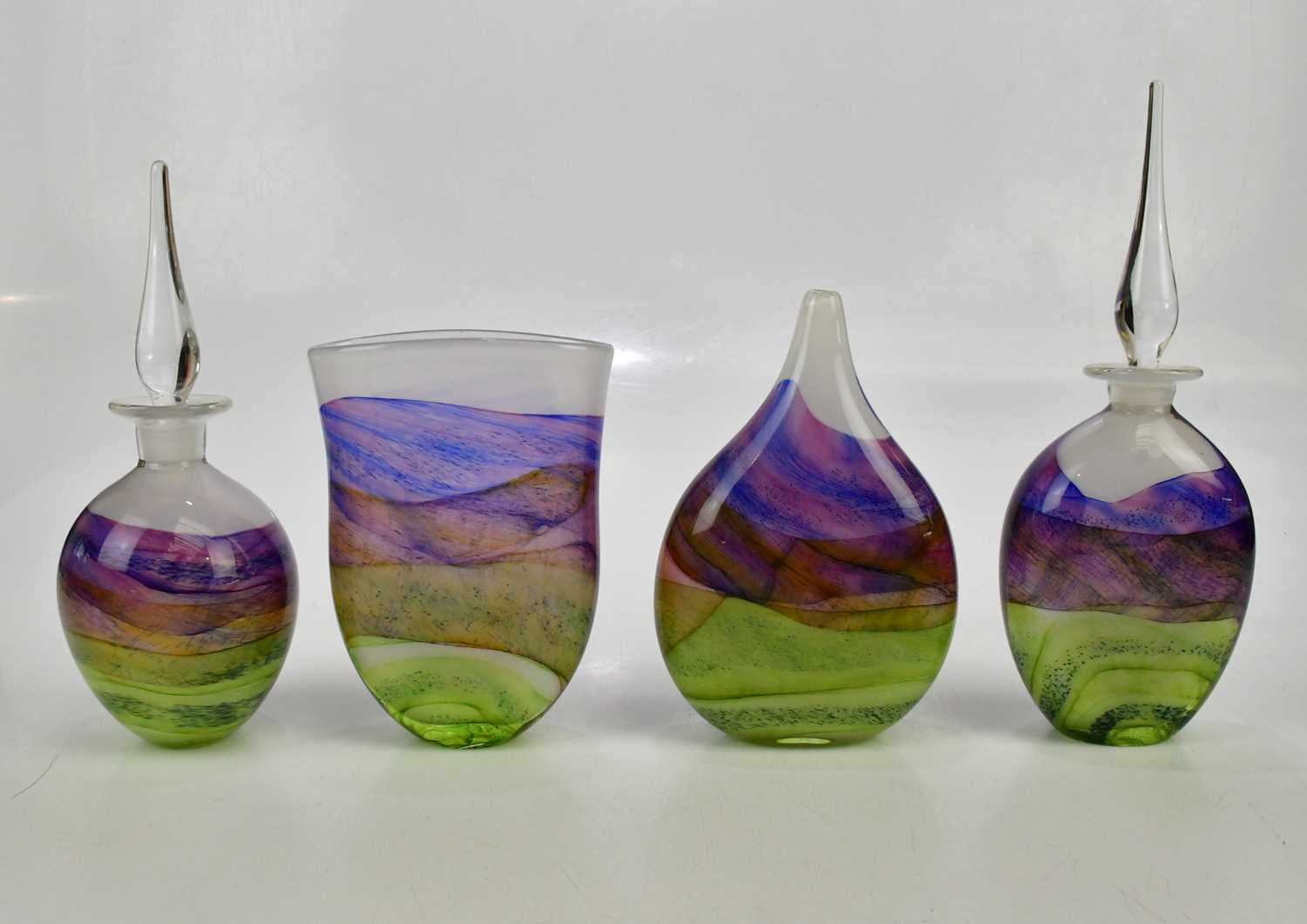 Lot 2174 - TOM PETIT; two contemporary Art Glass vases,...