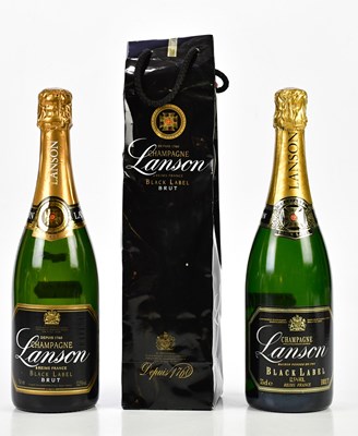 Lot 2736 - CHAMPAGNE; three bottles Lanson Black Label...