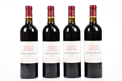 Lot 2822 - RED WINE; four bottles Château Preuillac Medoc,...