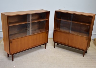 Lot 215 - MULTI-WIDTH; a pair of mid century teak...