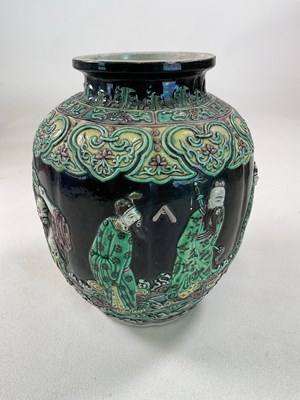 Lot 350 - An Oriental vase, height 25 cm, diameter 22cm.