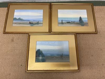 Lot 236 - S HENSHAW; three watercolours, coastal scenes,...