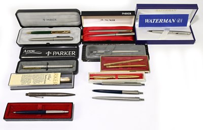 Lot 123 - A collection of assorted ball point pens and...