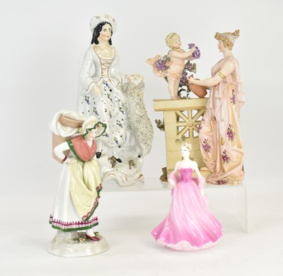 Lot 281 - Four ceramic figures to include a 19th century...