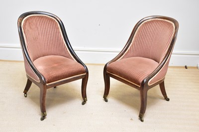 Lot 177 - A pair of late Regency rosewood tub chairs...