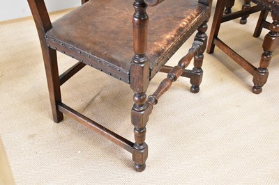 Lot 50 - A late 19th century oak refectory table,...