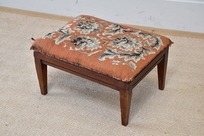 Lot 101 - A small rectangular framed footstool with lift-...