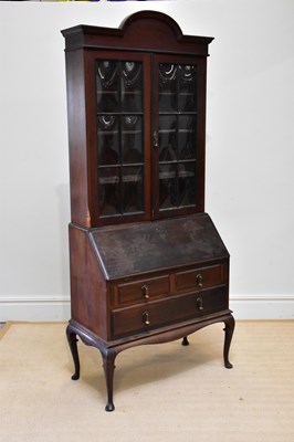Lot 84 - A 19th century mahogany bureau bookcase with...