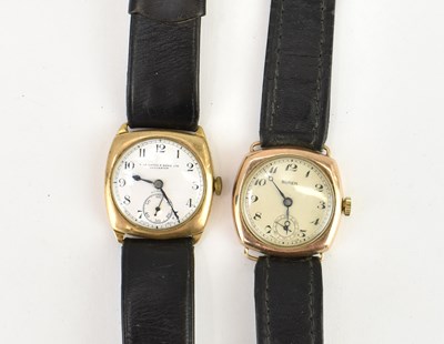 Lot 1219 - Two vintage gentlemen’s 9ct gold wristwatches,...