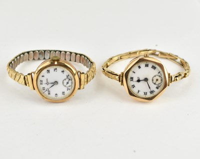 Lot 1218 - Two ladies' vintage 9ct wristwatches,...
