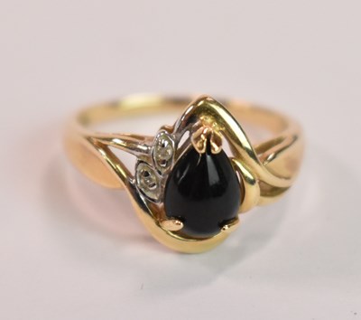 Lot 434 - A 14ct yellow gold dress ring with pierced...