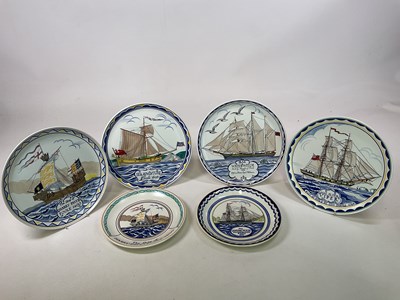 Lot 288 - POOLE; six plates with sailing ship themes (6).