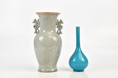 Lot 1233 - A 20th century Chinese crackle glazed vase,...