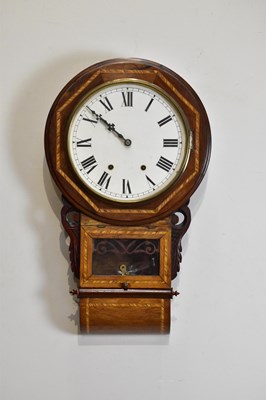 Lot 359 - A mahogany cross banded American wall clock,...