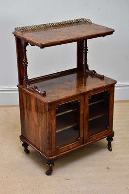 Lot 178 - A Victorian inlaid walnut music cabinet with...