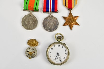 Lot 2601 - Three WWII medals comprising the Defence medal,...