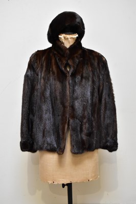 Lot 922 - A vintage short brown mink fur coat, fully...