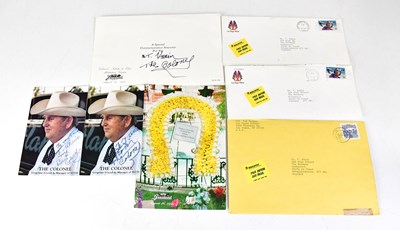 Lot 284 - ELVIS PRESLEY; two signed Colonel Tom Parker...